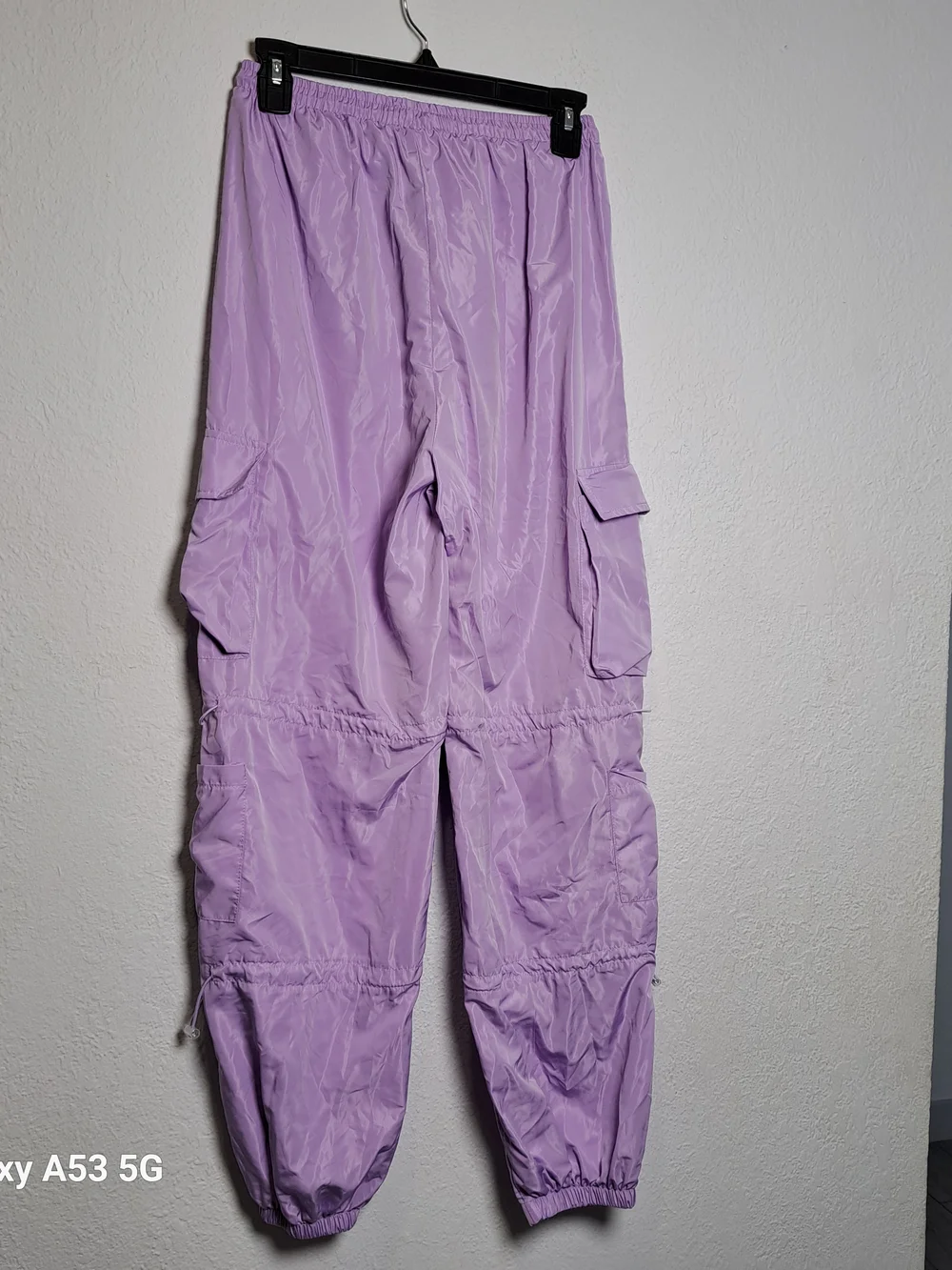Lavender Cargo Nylon Jogger Pants